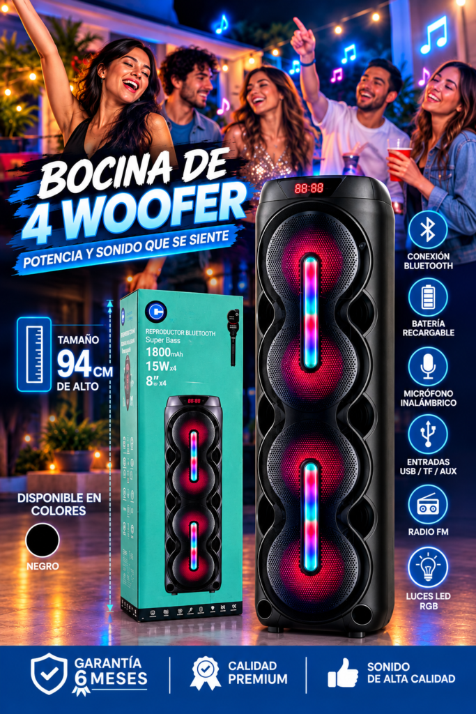 BOCINA DE 4 WOOFER VORTEX-4