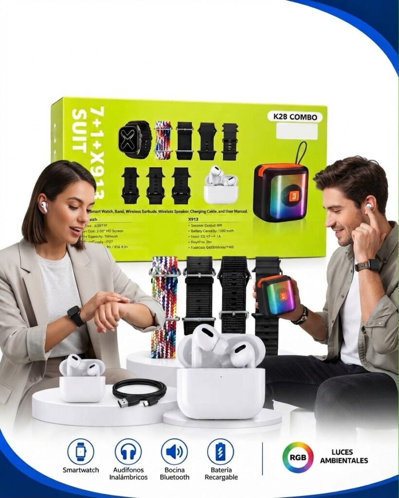 COMBO K28 AURICULARES SMARTWASH Y BOCINA